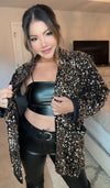 Natasia Oversized Sequin Oversize Blazer