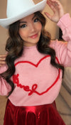 Howdy Lovey Twisty Heart Shape Soft Sweater