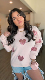 Victoria Sequin Heart Ultra Soft Sweater