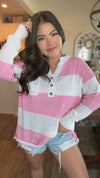 Pre-Order: Lilly button up Strips Blouse