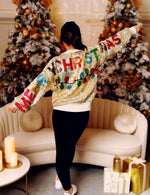 Ready For The Holiday All Around Rainbow Sequin Sweater
