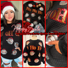 Happy Santa Sequin Quilt Pocket Balloon Sleeve Sweatshirt