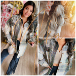 *Closed Mika Mocha Sequin Plaid Showstopper Shacket