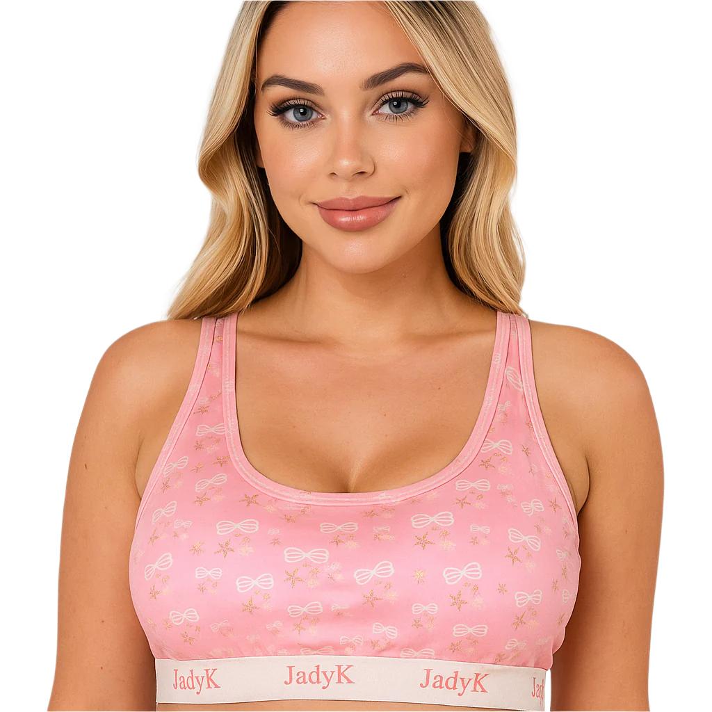 Arya Printed Bralette Collection | Pink Bows | JadyK By JadyK