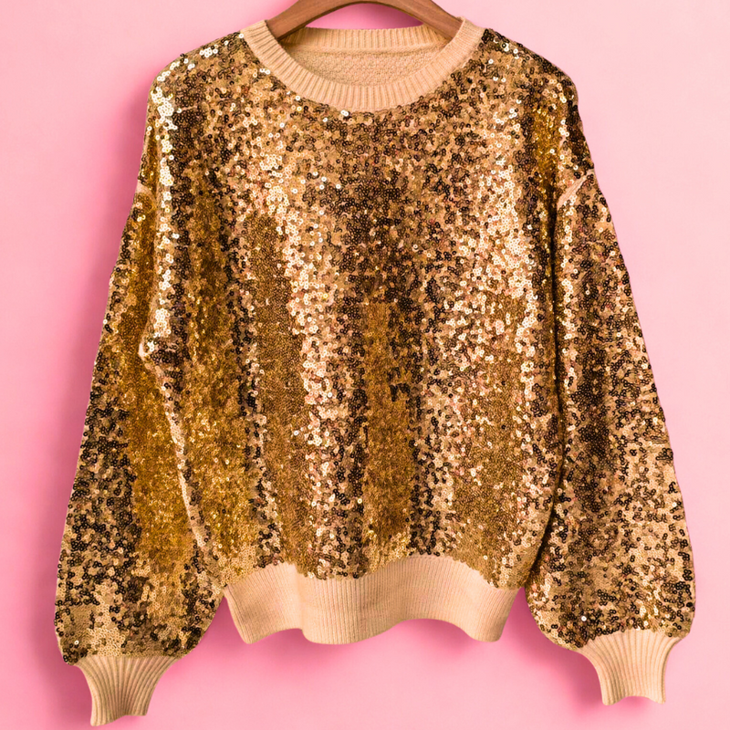 Ready For The Holiday All Around Rainbow Sequin Sweater